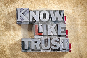 Know,like, trust words photo