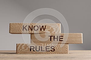 Know the rules wooden blocks balance concept