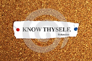 know thyself word on paper