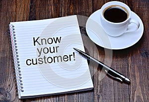 Know your customer on notebook