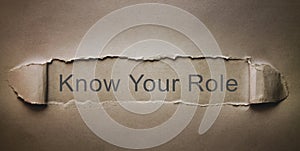 Know Your Role on torn paper