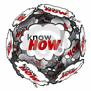 Knowhow Word 3d Thought Clouds Bubbles Learn Skills Information