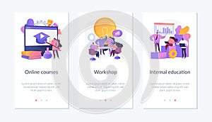 Knowledge development app interface template.