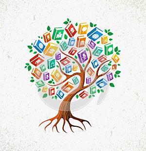 Conoscenza un formazione scolastica un albero libri 