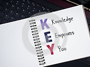Knowledge empower you on laptop keyboard 2