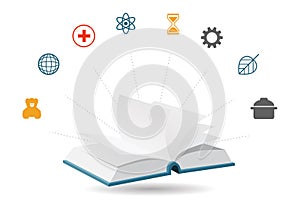 Knowledge Encyclopedia Book, Vector Illustration photo