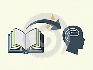 Knowledge flows from the book to the mind.