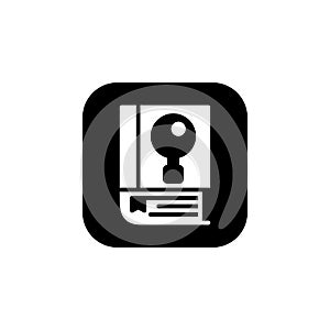 Knowledge icon. Online Learning icon. Perfect for application, web, logo and presentation template. icon design solid rounded