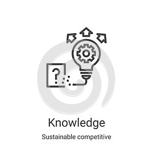 knowledge icon vector from sustainable competitive advantage collection. Thin line knowledge outline icon vector illustration.