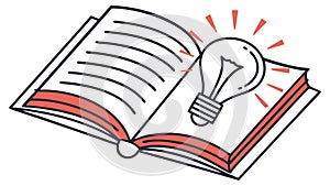 Knowledge & Ideas from Open Book Vector Icon, vector design Generative AI