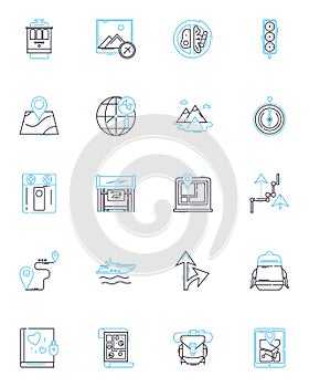 Knowledge and insight linear icons set. Enlightenment, Wisdom, Understanding, Clarity, Discernment, Perception