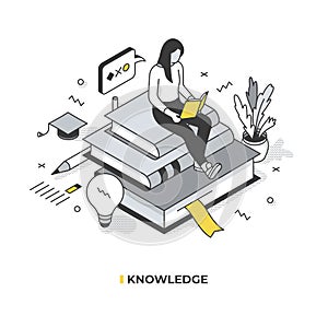 Knowledge Isometric Illustration