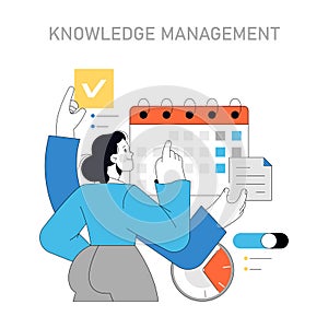 Knowledge Management concept. Vector illustration.