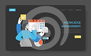 Knowledge Management concept. Vector illustration.
