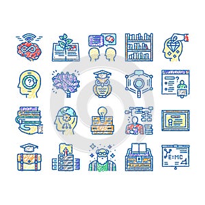 Knowledge And Mind Intelligence Icons hand drawn