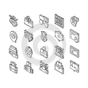 Knowledge And Mind Intelligence isometric icons set vector