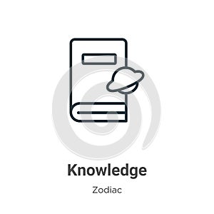 Knowledge outline vector icon. Thin line black knowledge icon, flat vector simple element illustration from editable zodiac
