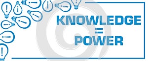 Knowledge Is Power Blue Bulbs Corner Horizontal