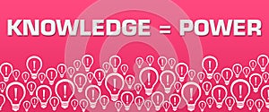 Knowledge Is Power Pink Background Bulbs Bottom Text