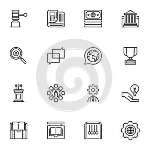 Knowledge, science line icons set