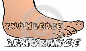 Knowledge Stomping Out Ignorance Foot