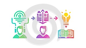 Knowledge Transfer & Idea Exchange Vector Concept, vector design Generative AI