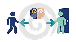 Knowledge transfer, learning, mentorship, education, flat icon vector design Generative AI