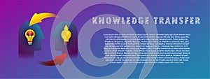 Knowledge transfer. Vector. Flat. Gradient. Banner