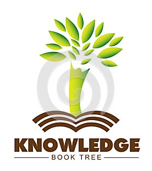 Knowledge tree book logo