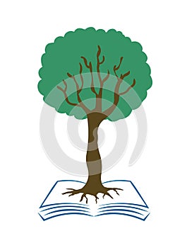 Knowledge tree education logo icon.