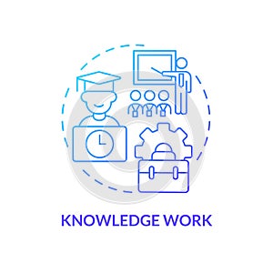 Knowledge work blue gradient concept icon