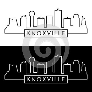 Knoxville skyline.  Linear style.