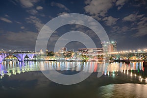 Knoxville, Tennessee City Skyline at night