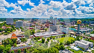 Knoxville, Tennessee, USA Skyline Aerial