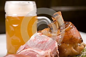 Knuckle of pork with beer photo