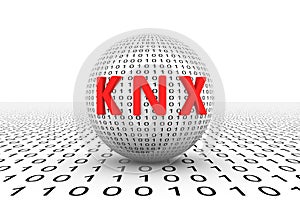 KNX concept sphere binary code 3d