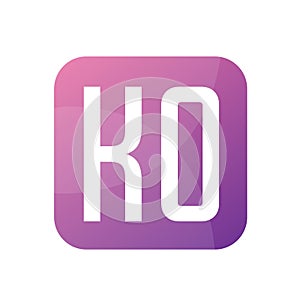 KO Letter Logo Design With Simple style