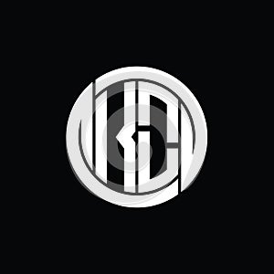 KO Logo monogram shield inside circle shape vector images design template