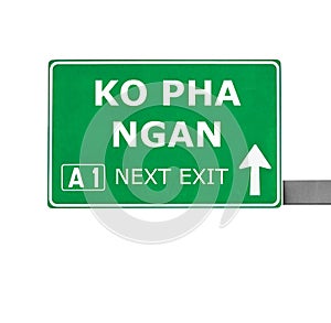 KO PHA NGAN road sign isolated on white