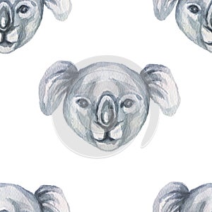 Koala Animals cartoon cute muzzles scandinavian style. Hand-drawn illustration of children