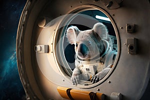 Koala as an astronaut in a spaceship in space AI generated Content