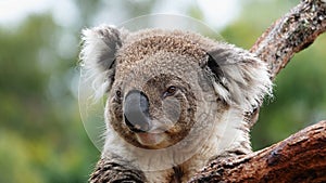 Koala bear. Cute animal symbol of Australia. Detailed view.