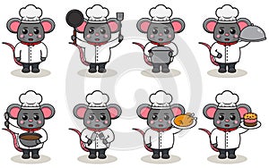 Vector Illustration Of Chef Mouse cartoon.