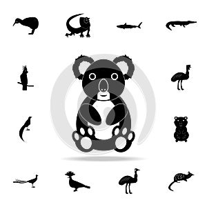 Koala icon. Detailed set of Australian animal silhouette icons. Premium graphic design. One of the collection icons for websites,