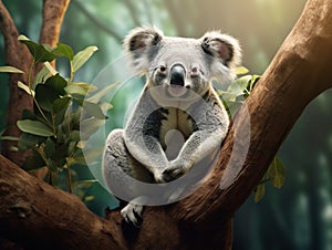 Ai Generated illustration Wildlife Concept of Koala