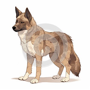 Kob In Brown Color With Simple Style And White Background