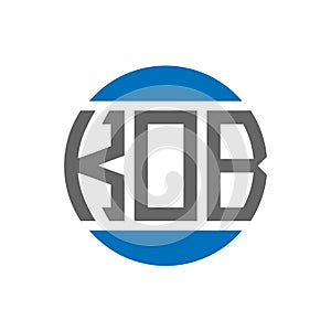 KOB letter logo design on white background. KOB creative initials circle logo concept. KOB letter design