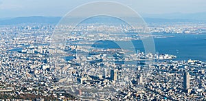 Kobe Cityscape, Aerial view from Mt. Maya