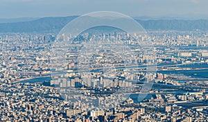 Kobe Cityscape,Aerial view from Mt. Maya