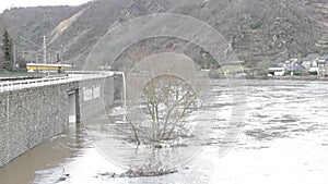Kobern-Gondorf, Germany - 01 05 2022: Flood below the main road level